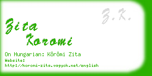 zita koromi business card