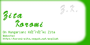 zita koromi business card